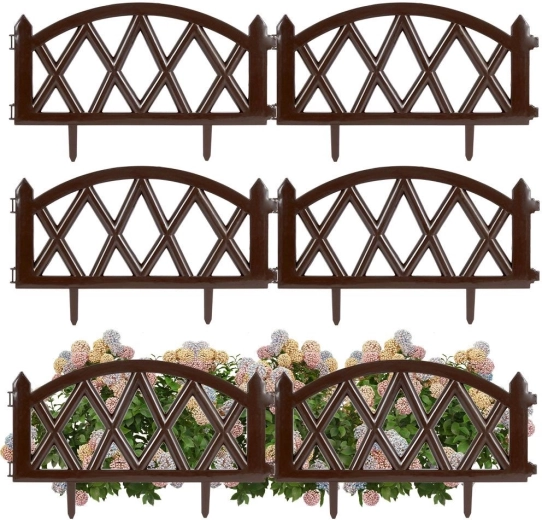 Hnědý zahradní plůtek 50 × 30 cm, sada 6 ks