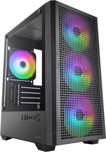Mars gaming MC-Vector černá mATX skříň se 4× ARGB ventilátory