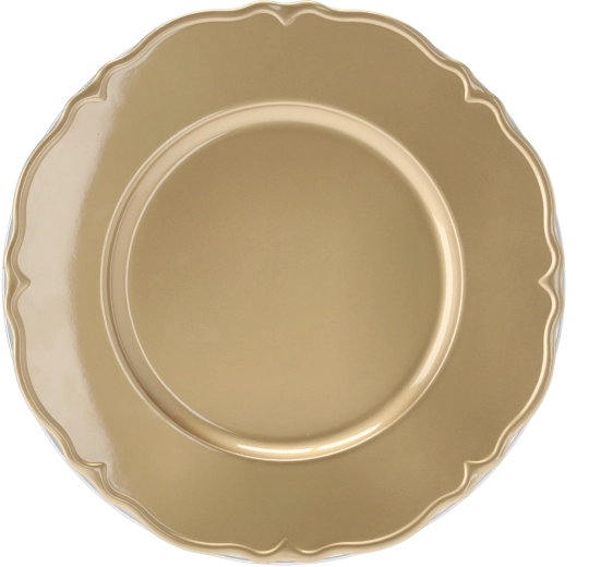 Ozdobný zlatý podtalíř 33 cm s reliéfním okrajem