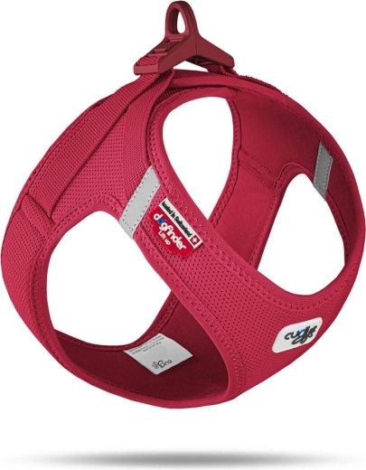 Curli postroj pro psy Air-Mesh se sponou, červený L (8–13 kg)