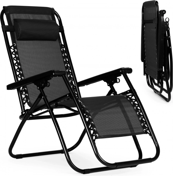 Zahradní polohovací křeslo Zero Gravity ModernHome – černé
