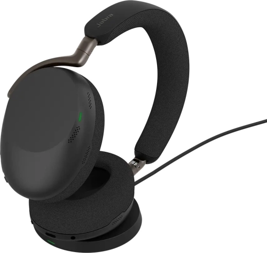 Jabra Evolve3 85 UC bezdrátová sluchátka s nabíjecím stojánkem, černá