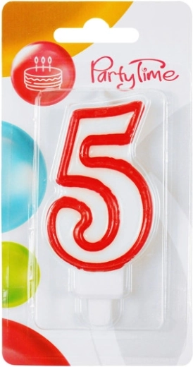 Narozeninová svíčka číslice 5 – červená