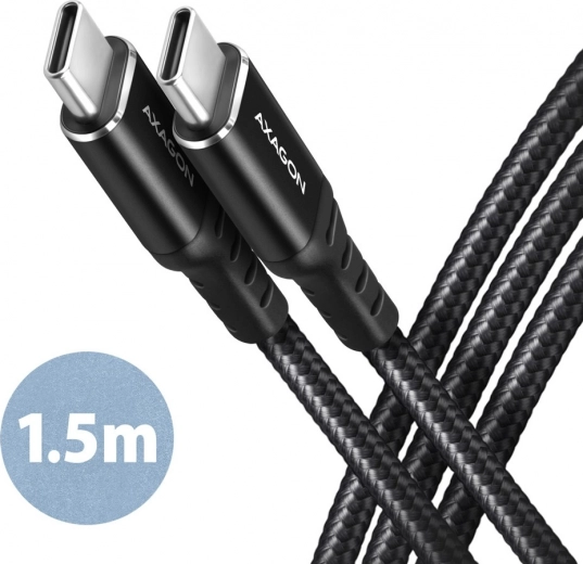 USB‑C kabel 1,5 m s PD 60 W a rychlým nabíjením 3 A, opletený, hliníkové koncovky