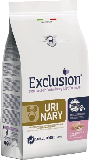 Exclusion Urinary pro malé psy vepřové se čirokem a rýží 2 kg