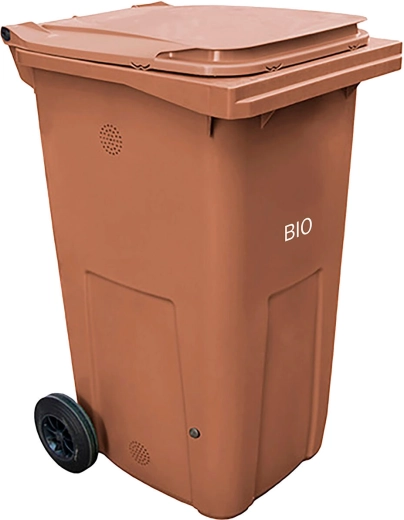 Nádoba na bioodpad 120 l s roštem, hnědá