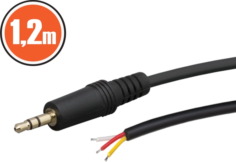 Audio kabel Jack 3,5 mm stereo, 1,2 m, černý