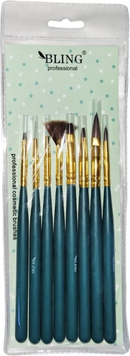 Bling sada štětců na zdobení nehtů, 8 ks