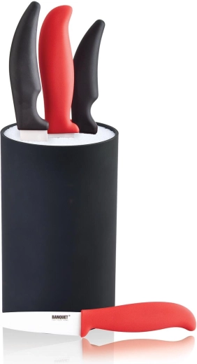 Stojan na nože CULINARIA Black s vyjímatelnou vložkou se štětinami, 18 cm