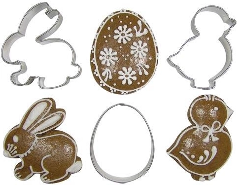 Sada nerezových vykrajovátek Velikonoce – vejce, kuře a zajíc