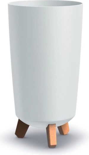 Bílý květináč na nožičkách Gracia Tubus Slim 19,5 cm