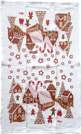 Kuchyňská utěrka TORO Perníková vesnička 38 × 63 cm