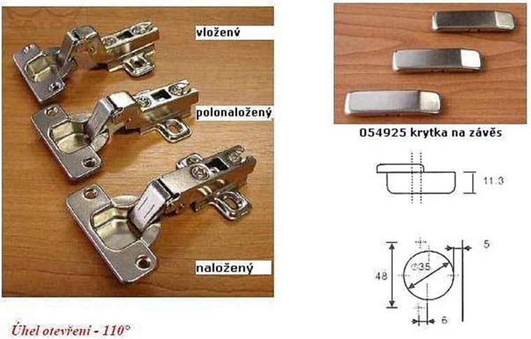 Nábytkový závěs GS-C, vložený, sada 10 ks