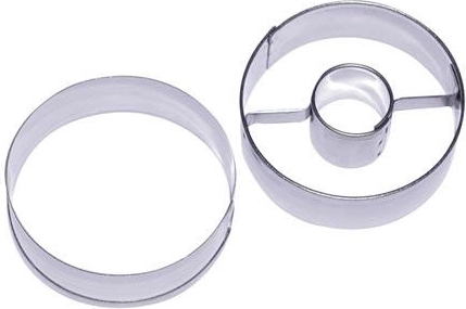 Nerezová vykrajovátka na cukroví kolečko se středem 3,5 cm – 2dílná sada