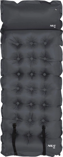Samonafukovací karimatka s polštářkem NILS Camp, tmavě šedá