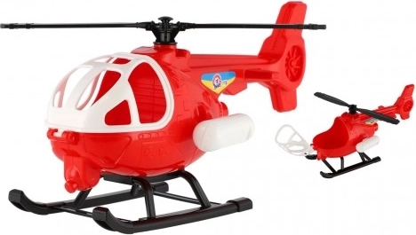 Červený plastový vrtulník 25 cm s otevírací kabinou - 1 kus