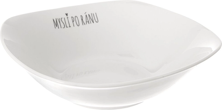 Porcovaná miska Mysli po ránu 18,5 × 18,5 cm