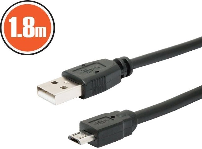 USB 2.0 kabel A na micro B, 1,8 m, černý