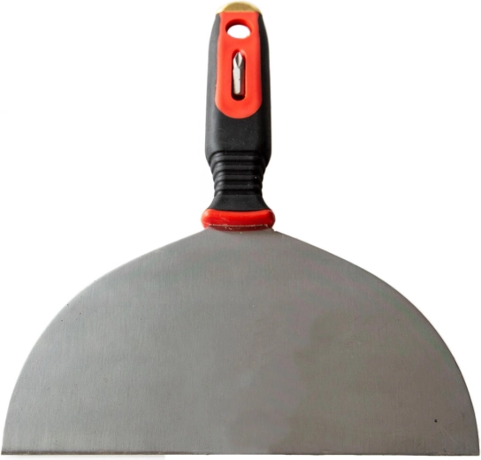 Nerezová špachtle na sádrokarton 200 mm s bitem a gumovou rukojetí