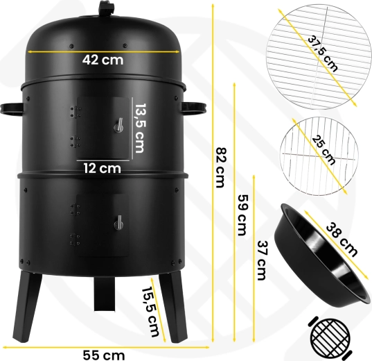 Curron SmokeHouse GM8000 zahradní gril s udírnou a teploměrem
