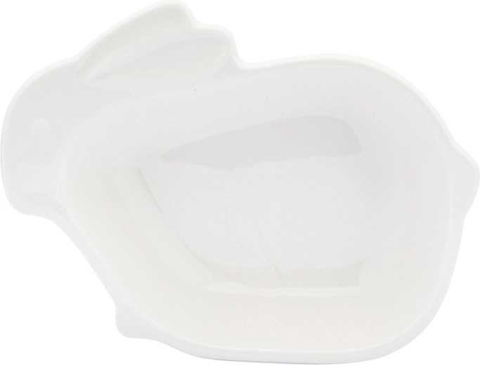 Porcelánová servírovací miska ve tvaru zajíčka krémová