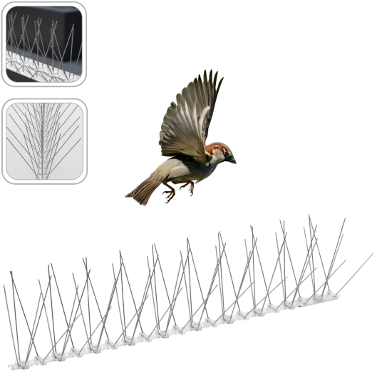 Flexibilní hroty proti ptákům 50 cm, 60 hrotů