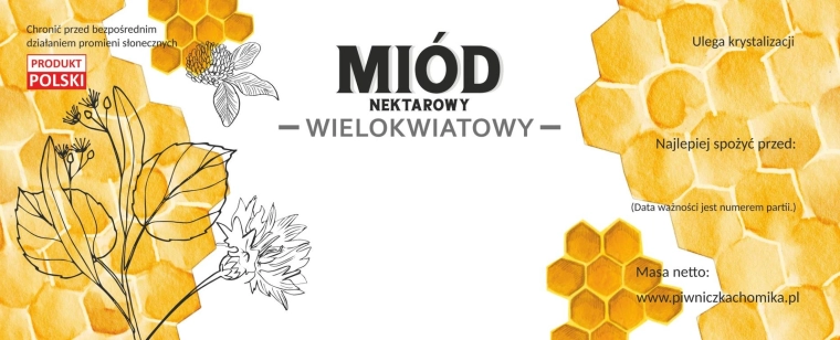 Sada etiket na med nektarový vícekvětový 154 × 60 mm, 100 ks