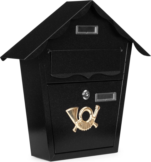Nástěnná poštovní schránka z pozinkované oceli ModernHome, černá