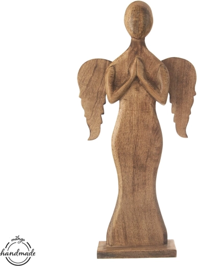 Dřevěný anděl z mangového dřeva 76,5 cm
