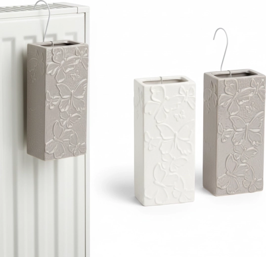 Keramický zvlhčovač na radiátor s motivem motýlů, mix barev, sada 6 ks