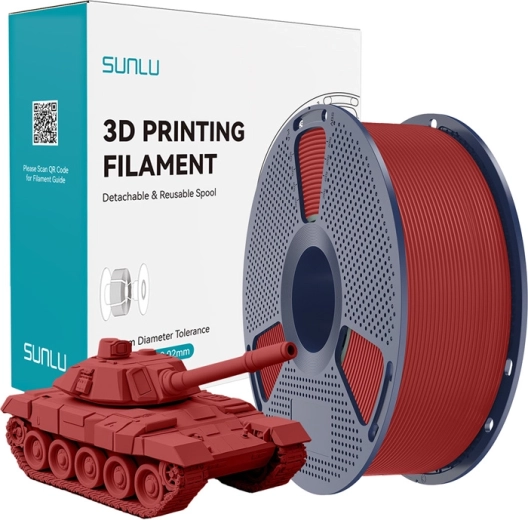 Rychlý červený filament SUNLU PLA+ 1,75 mm