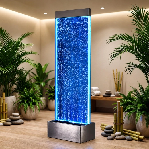 Volně stojící bublinková vodní stěna LED RGB 183 × 50,5 × 28 cm