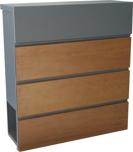 Poštovní schránka s dekorem dřeva, antracit 370 × 410 × 130 mm