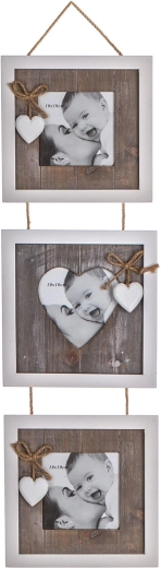 Fotorámeček Solid Heart na zavěšení pro 3 fotografie
