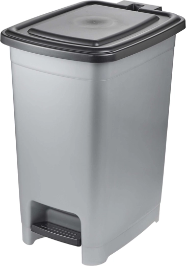 Nášlapný odpadkový koš světle stříbrný 32 × 42 × 53 cm