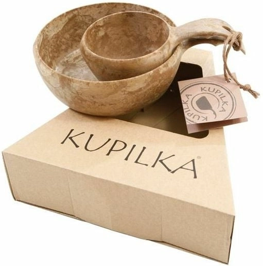Kupilka set miska 550 ml a hrnek 210 ml hnědý dárkové balení