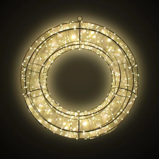 Dekorační 3D LED věnec z kovu 36 × 7 × 36 cm