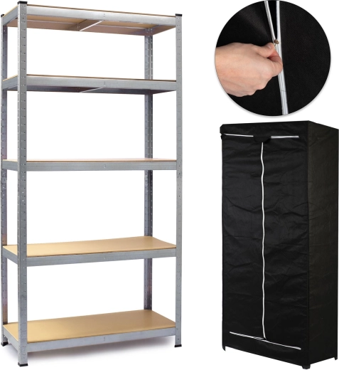 Kovový regál 180 × 90 × 40 cm s potahem zdarma Humberg