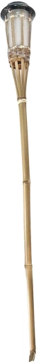 Solární bambusová zahradní louč 90 cm, teplá bílá