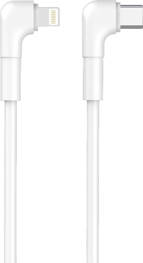 Maxlife úhlový kabel USB‑C na Lightning 1 m, 27 W, bílý