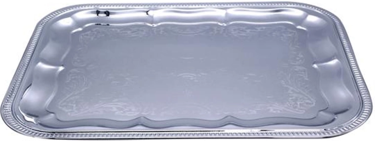 Obdélníkový chromový podnos 41 × 31 cm
