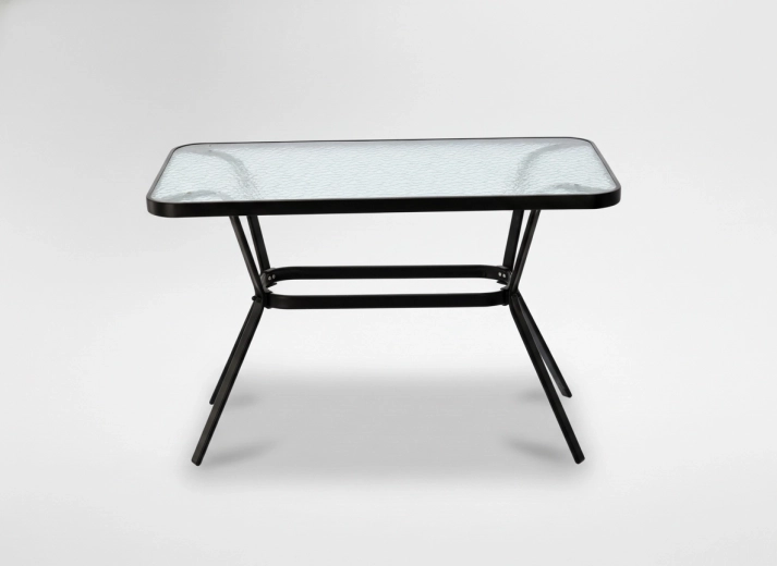 Zahradní stůl obdélníkový se skleněnou deskou 110 × 60 × 70 cm