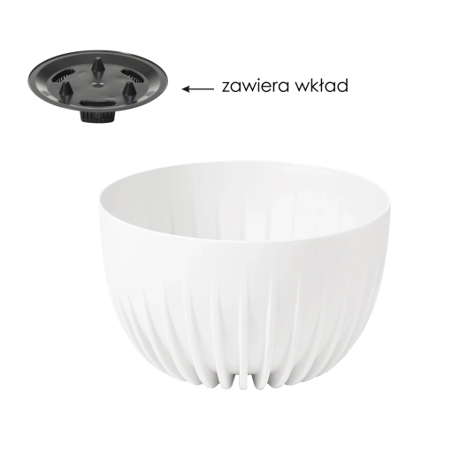 Plastová mísa na rostliny MIRA 24 cm bílá s vložkou