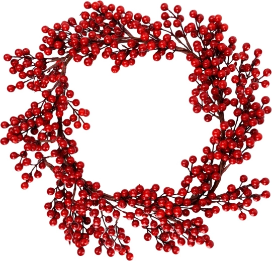 Vánoční věnec 50 cm s plody cesmíny