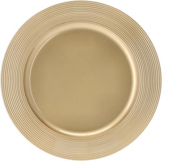 Zlatý kulatý podtácek z polypropylenu 33 cm se žlábkováním