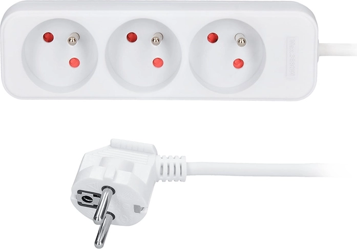Solight prodlužovací přívod se 3 zásuvkami, 3 m, bílý