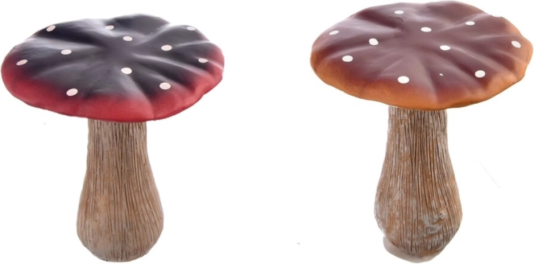 Dekorativní houba z polyresinu červeno-hnědá 14 cm (2 varianty)