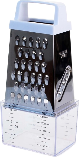 Čtyřhranné struhadlo z nerezu se zásobníkem 20 cm