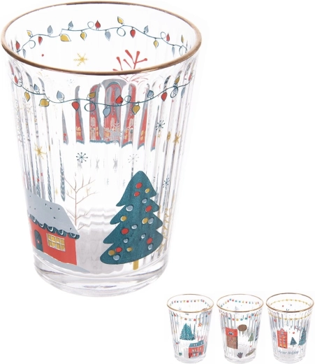 Vánoční sklenice 500 ml (13 cm), mix 4 designů