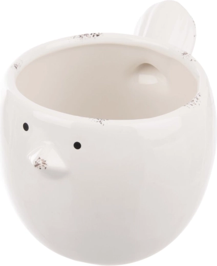 Keramický květináč ptáček bílý 17 cm